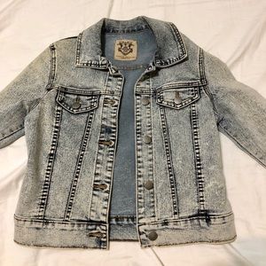 Love Culture Acid Wash Cropped Denim Jacket